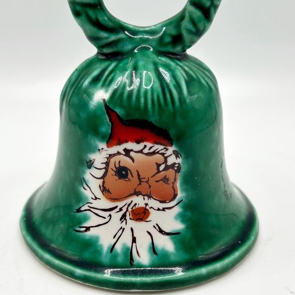Vintage Norcrest Hand Painted Winking Santa Christmas Bell Japan - Picture 2 of 4